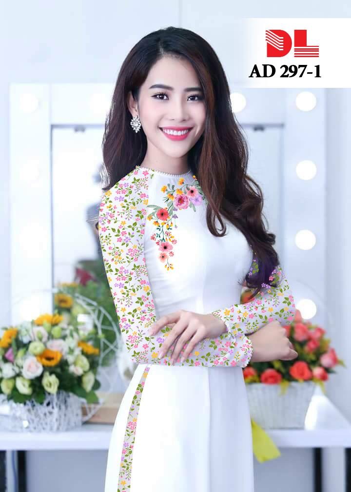 Vải áo dài hoa 3d DLAD-297 - Ảnh 20