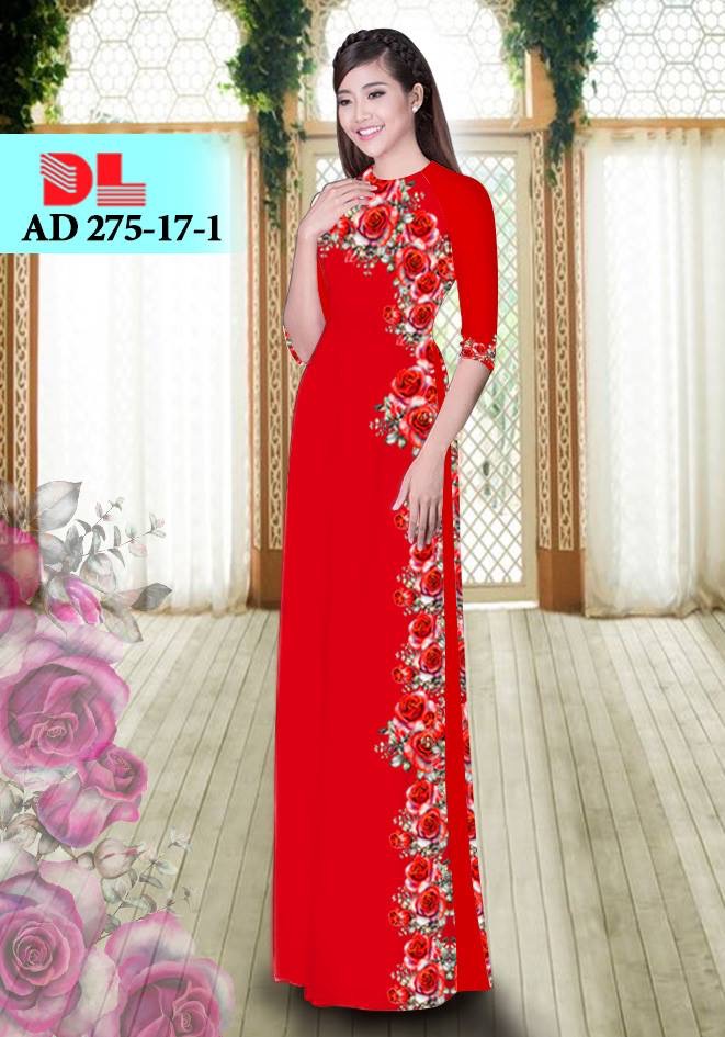 Vải áo dài hoa hồng DLAD-275 - Ảnh 18