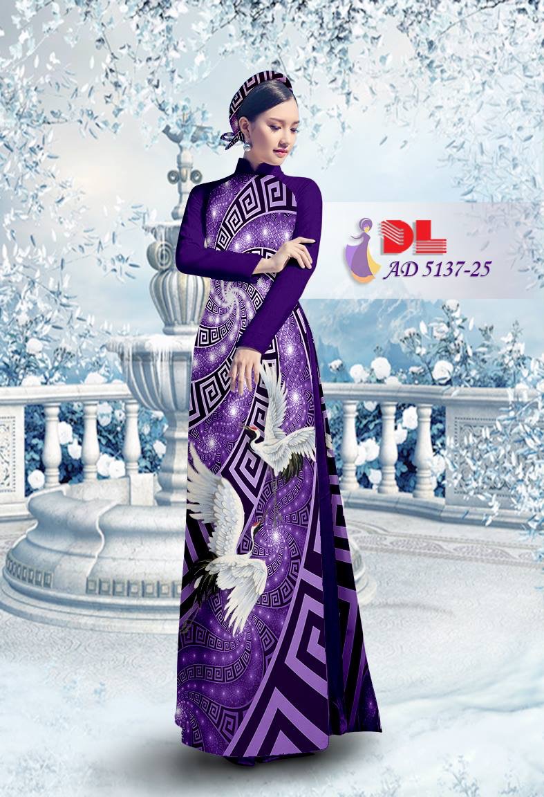 Vải áo dài chim hạc DLAD-5137 - Ảnh 11