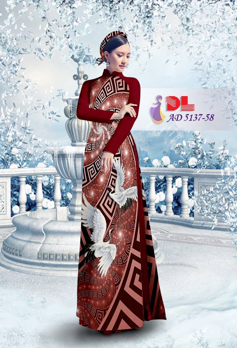 Vải áo dài chim hạc DLAD-5137