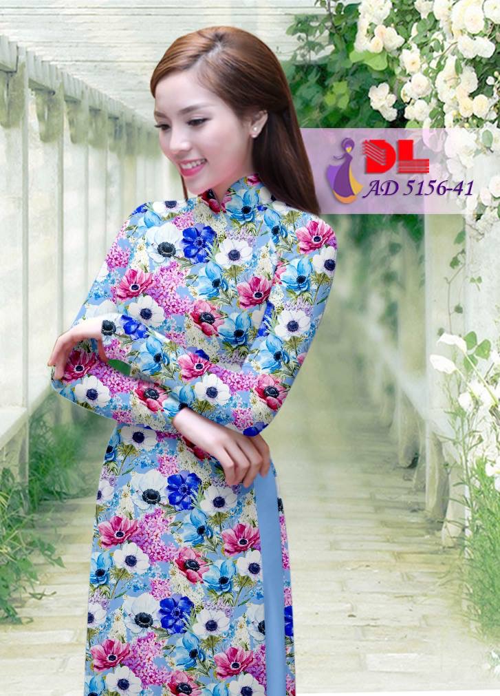 vải áo dài hoa nhí DLAD-5156 - Ảnh 13