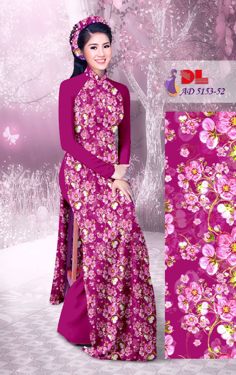 vải áo dài hoa nhí DLAD-5153 - Ảnh 2