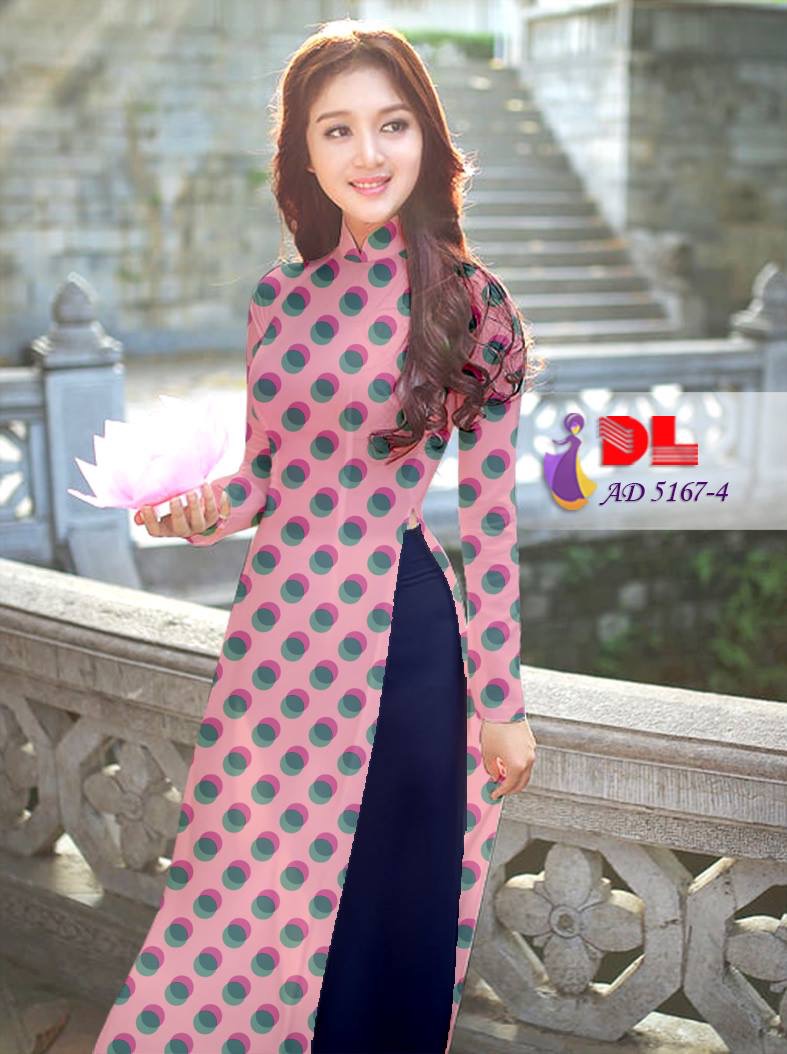 Vải áo dài chấm bi DLAD-5167 - Ảnh 4