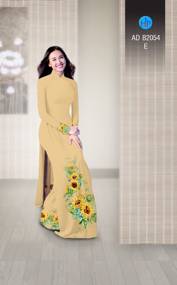 Vải áo dài hoa hướng dương AD B2054 - Ảnh 8