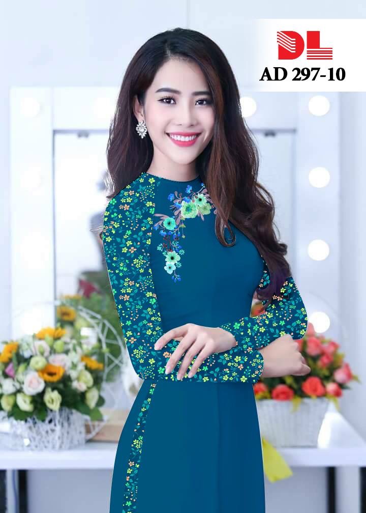 Vải áo dài hoa 3d DLAD-297 - Ảnh 5
