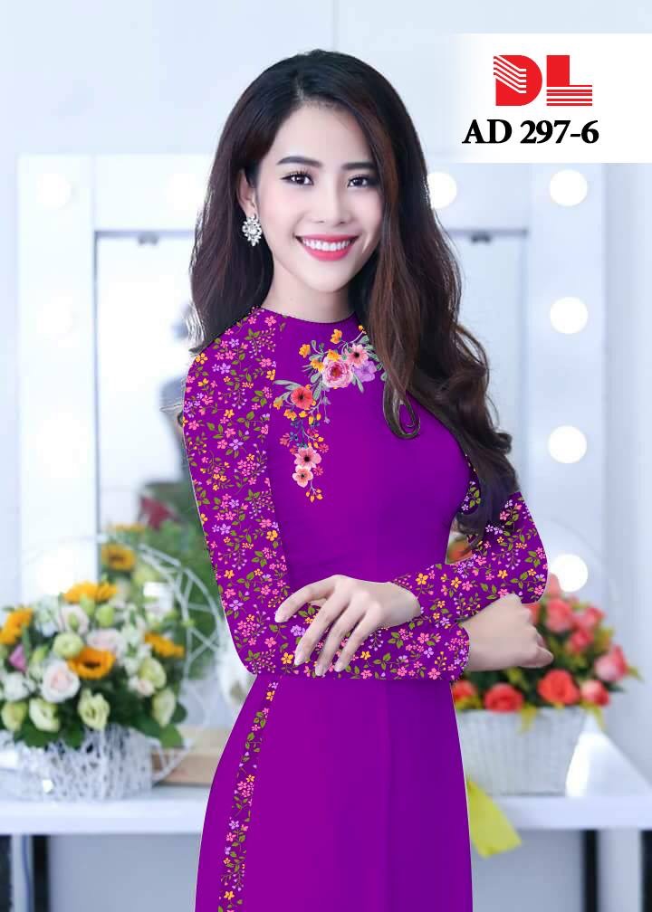 Vải áo dài hoa 3d DLAD-297 - Ảnh 9