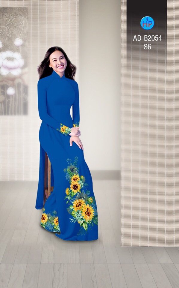 Vải áo dài hoa hướng dương AD B2054 - Ảnh 17