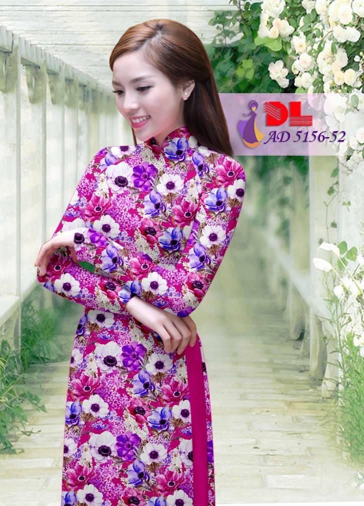 vải áo dài hoa nhí DLAD-5156 - Ảnh 4