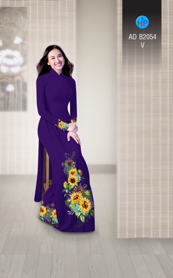 Vải áo dài hoa hướng dương AD B2054 - Ảnh 14