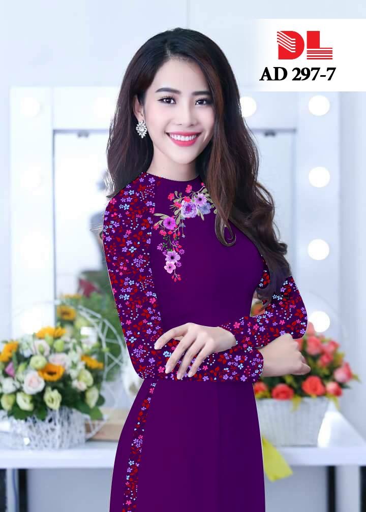 Vải áo dài hoa 3d DLAD-297 - Ảnh 8