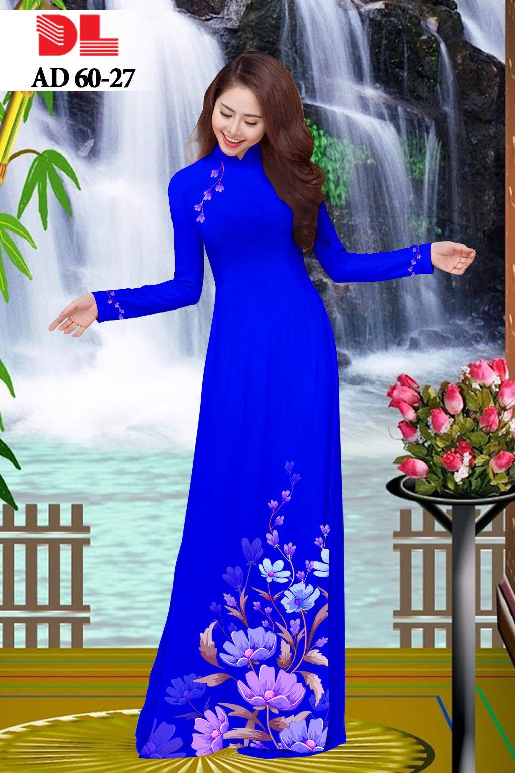 vải áo dài hoa 3d DLAD-60 - Ảnh 27
