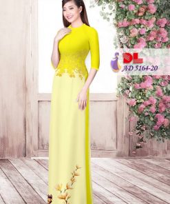 Vải áo dài hoa đào DLAD-5164