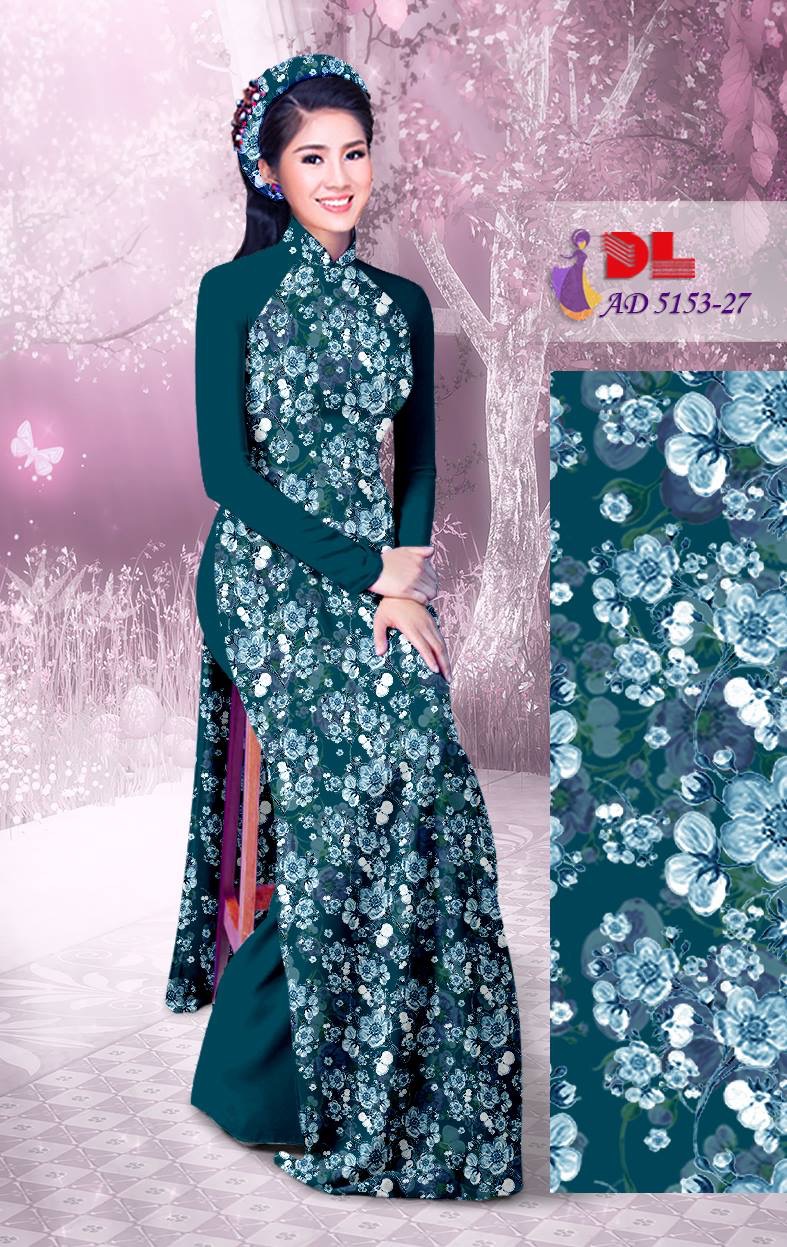vải áo dài hoa nhí DLAD-5153 - Ảnh 16