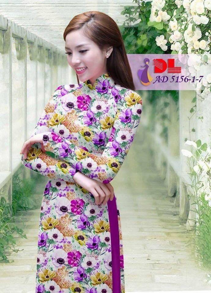 vải áo dài hoa nhí DLAD-5156 - Ảnh 15