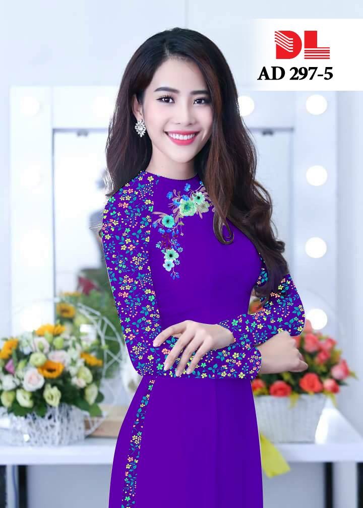 Vải áo dài hoa 3d DLAD-297 - Ảnh 10