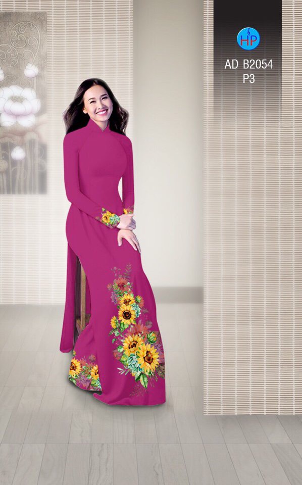 Vải áo dài hoa hướng dương AD B2054 - Ảnh 16