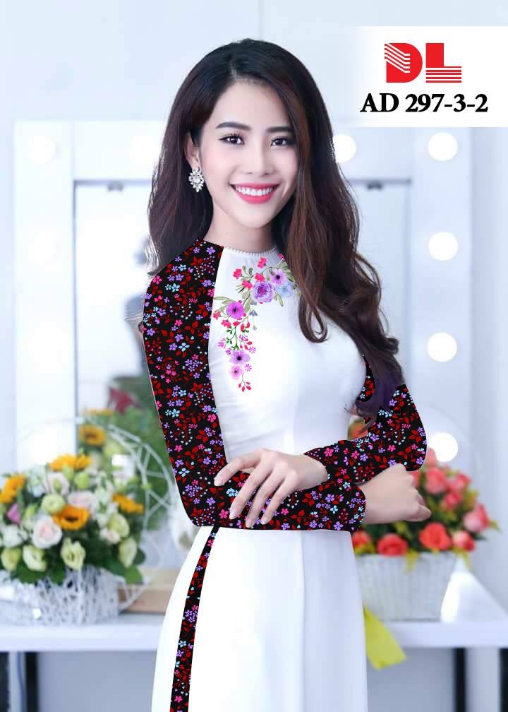 Vải áo dài hoa 3d DLAD-297 - Ảnh 13