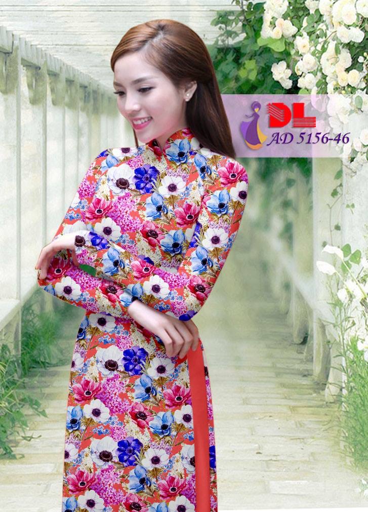 vải áo dài hoa nhí DLAD-5156 - Ảnh 8