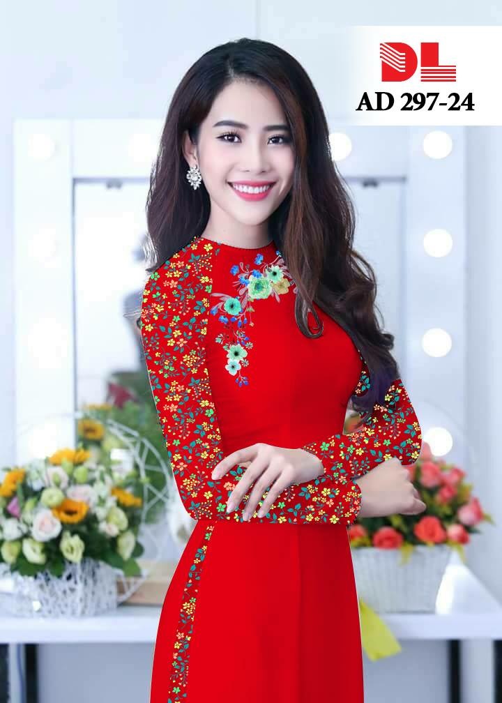 Vải áo dài hoa 3d DLAD-297 - Ảnh 25