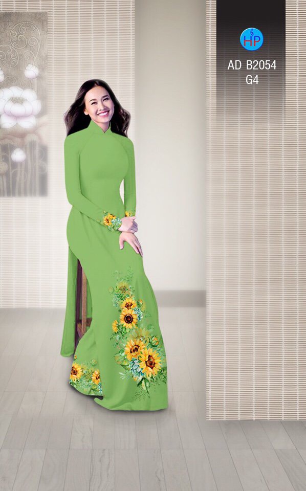 Vải áo dài hoa hướng dương AD B2054 - Ảnh 9