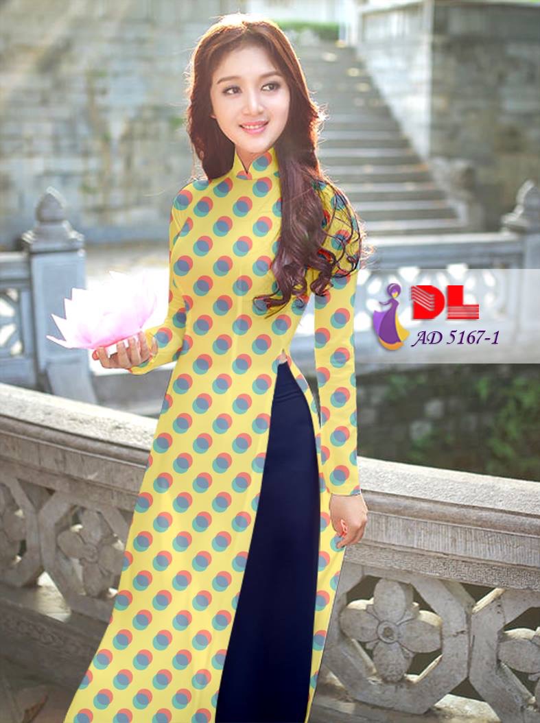 Vải áo dài chấm bi DLAD-5167 - Ảnh 7
