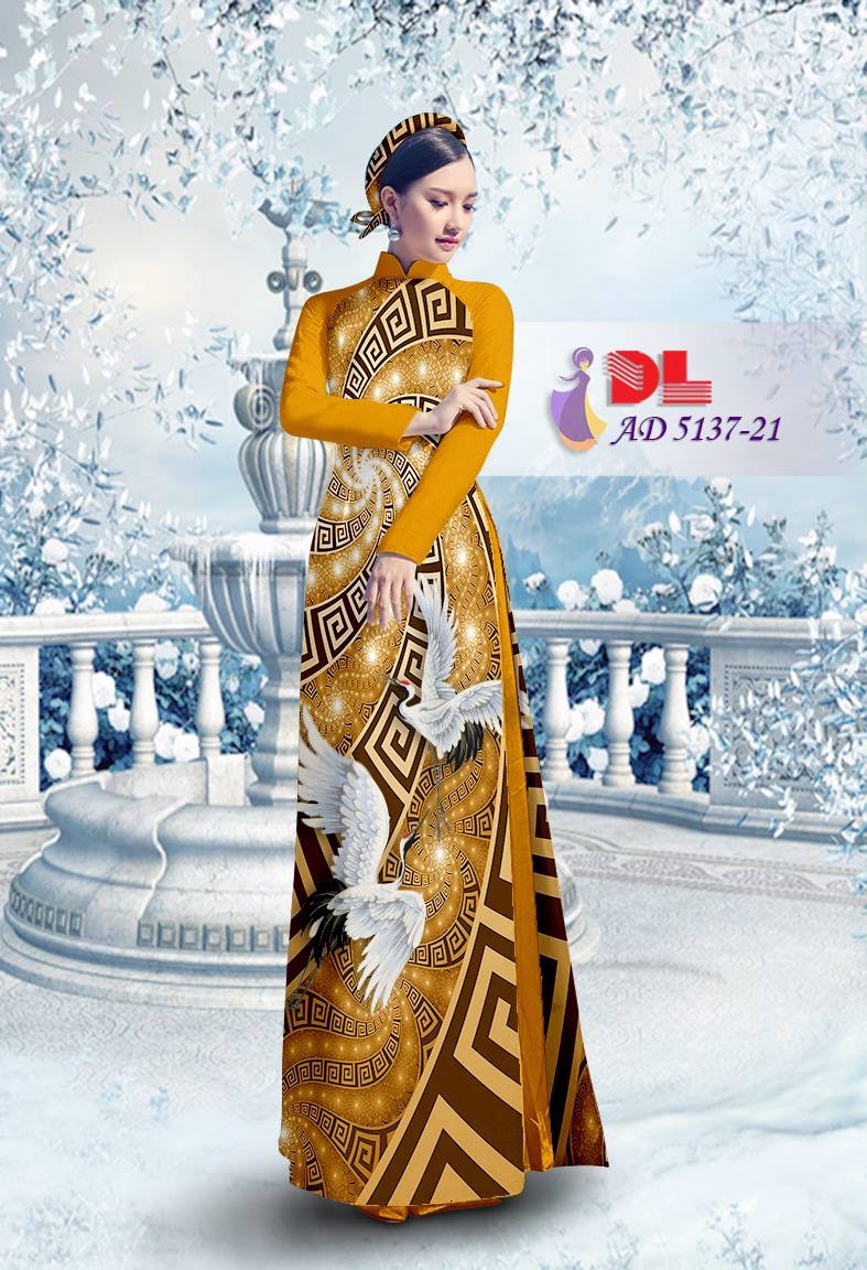 Vải áo dài chim hạc DLAD-5137 - Ảnh 5