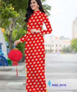 Vải áo dài chấm bi PHAD-2917