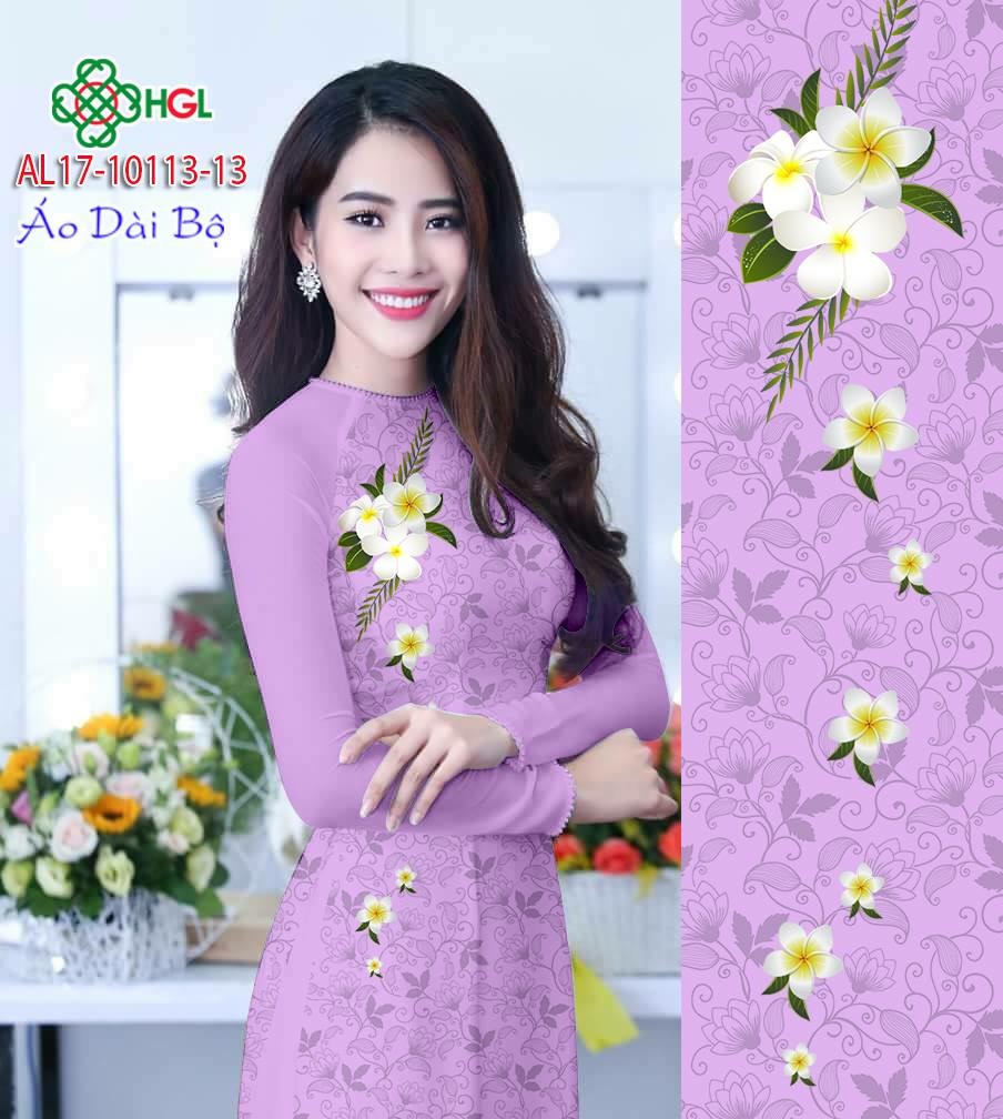 Vải áo dài hoa sứ AL17-10113