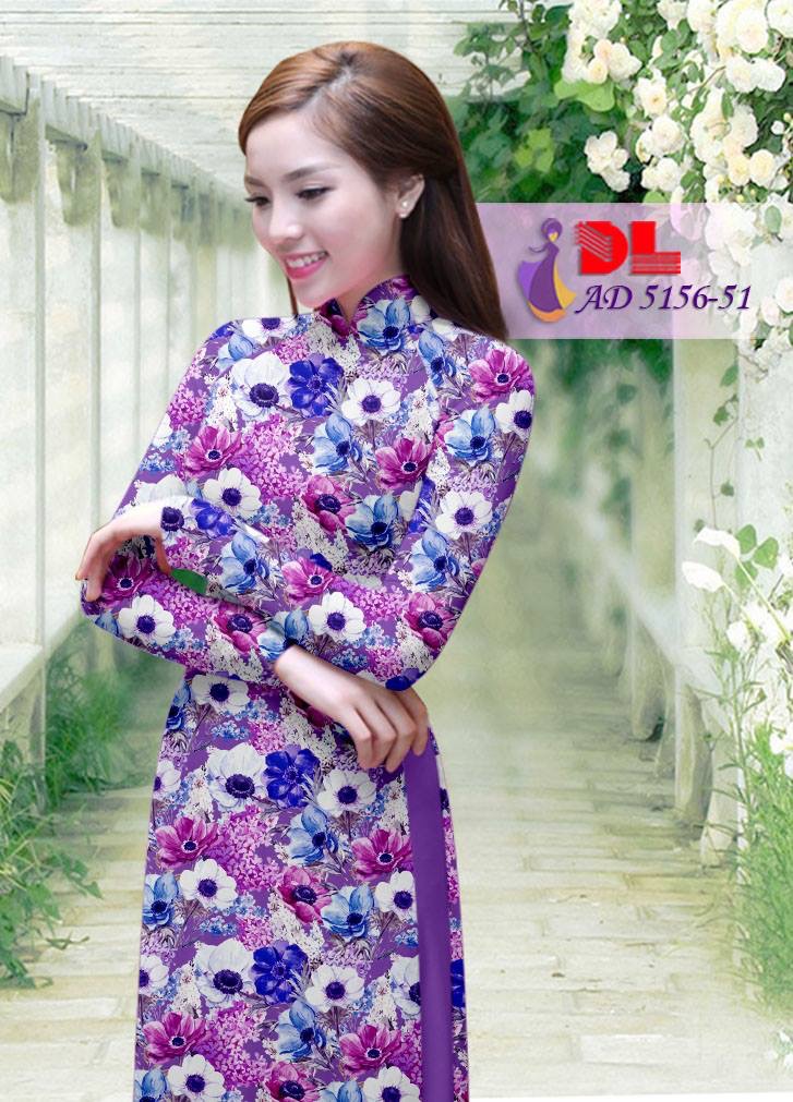 vải áo dài hoa nhí DLAD-5156 - Ảnh 5