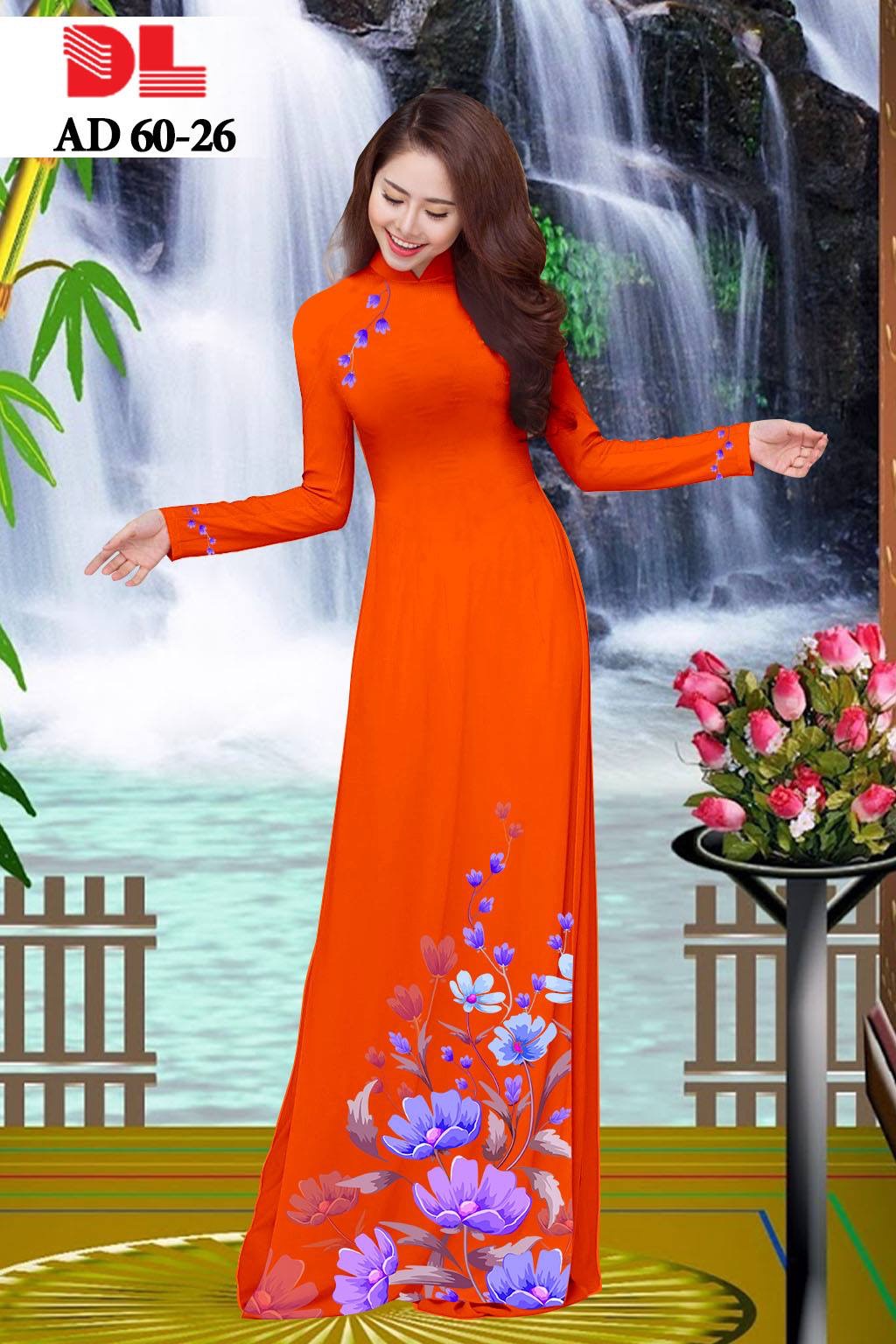 vải áo dài hoa 3d DLAD-60 - Ảnh 28