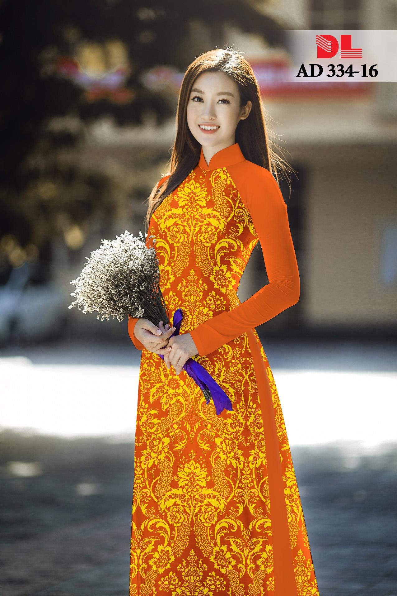 Vải áo dài hoa văn nguyên áo DLAD-334 - Ảnh 13