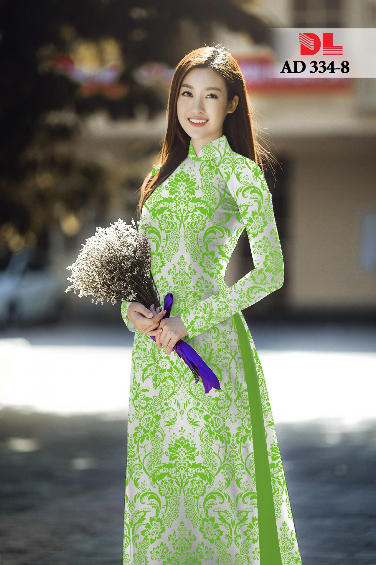 Vải áo dài hoa văn nguyên áo DLAD-334 - Ảnh 21