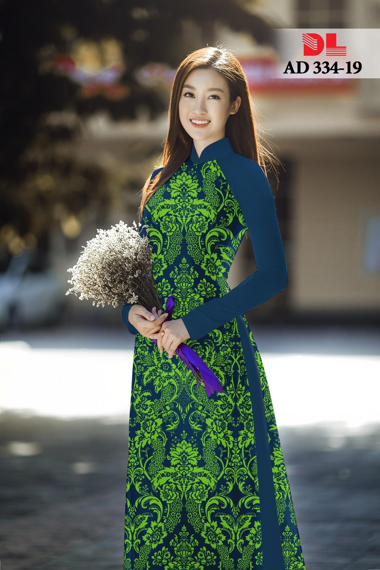 Vải áo dài hoa văn nguyên áo DLAD-334 - Ảnh 10