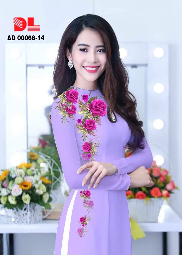 Vải áo dài hoa hồng DLAD-00066 - Ảnh 7