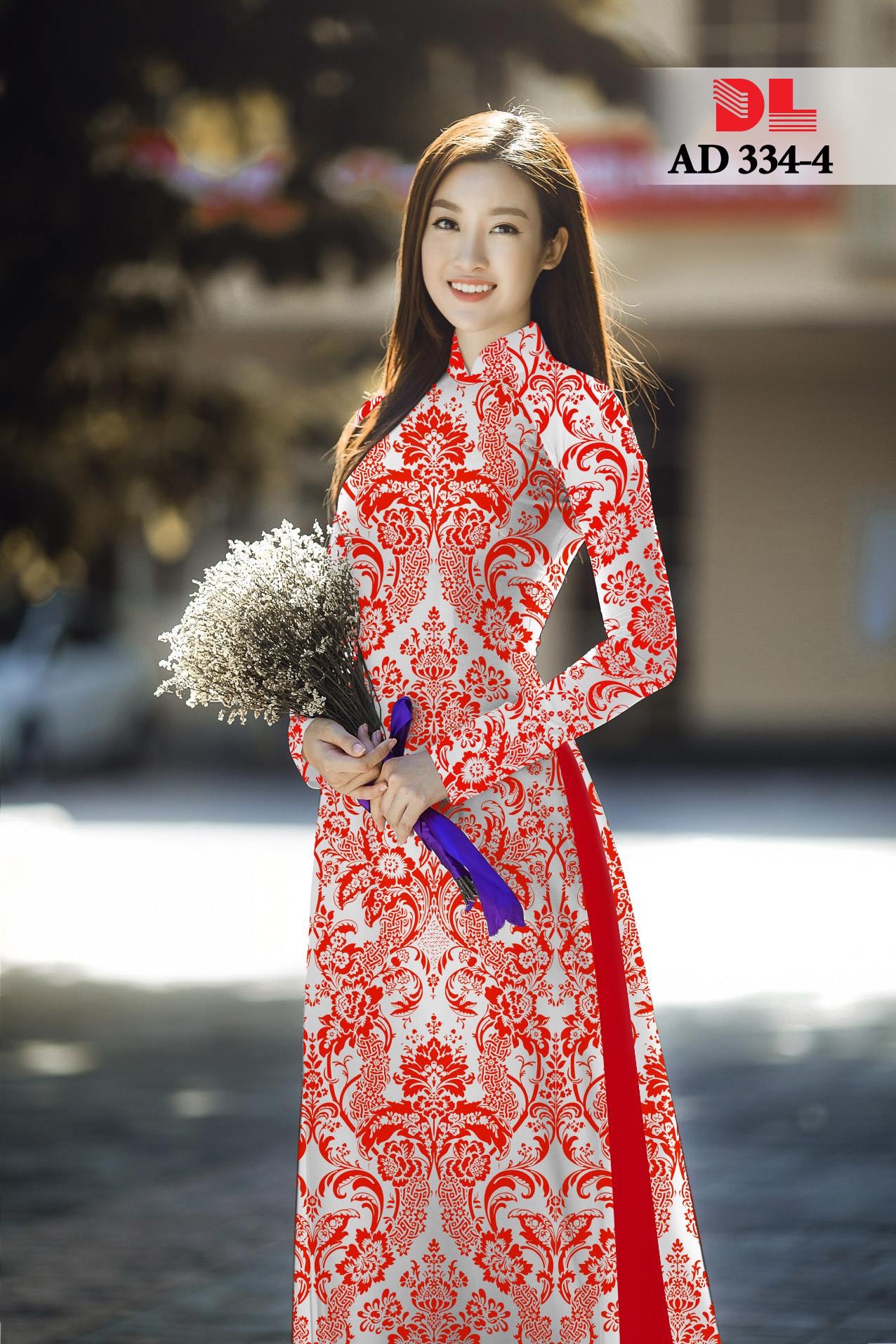 Vải áo dài hoa văn nguyên áo DLAD-334 - Ảnh 24