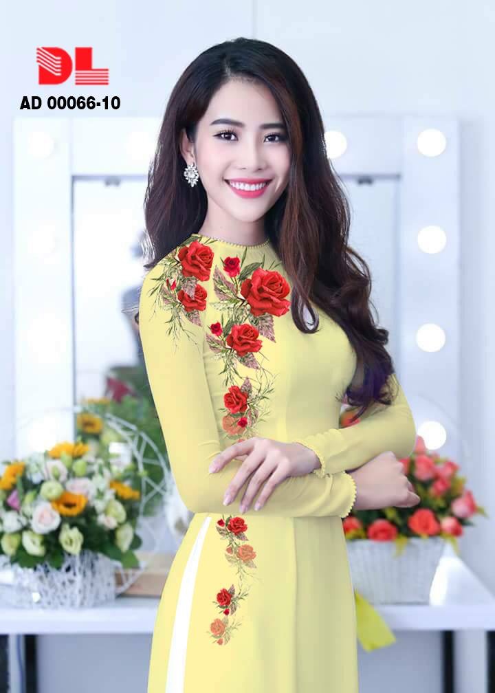 Vải áo dài hoa hồng DLAD-00066 - Ảnh 12