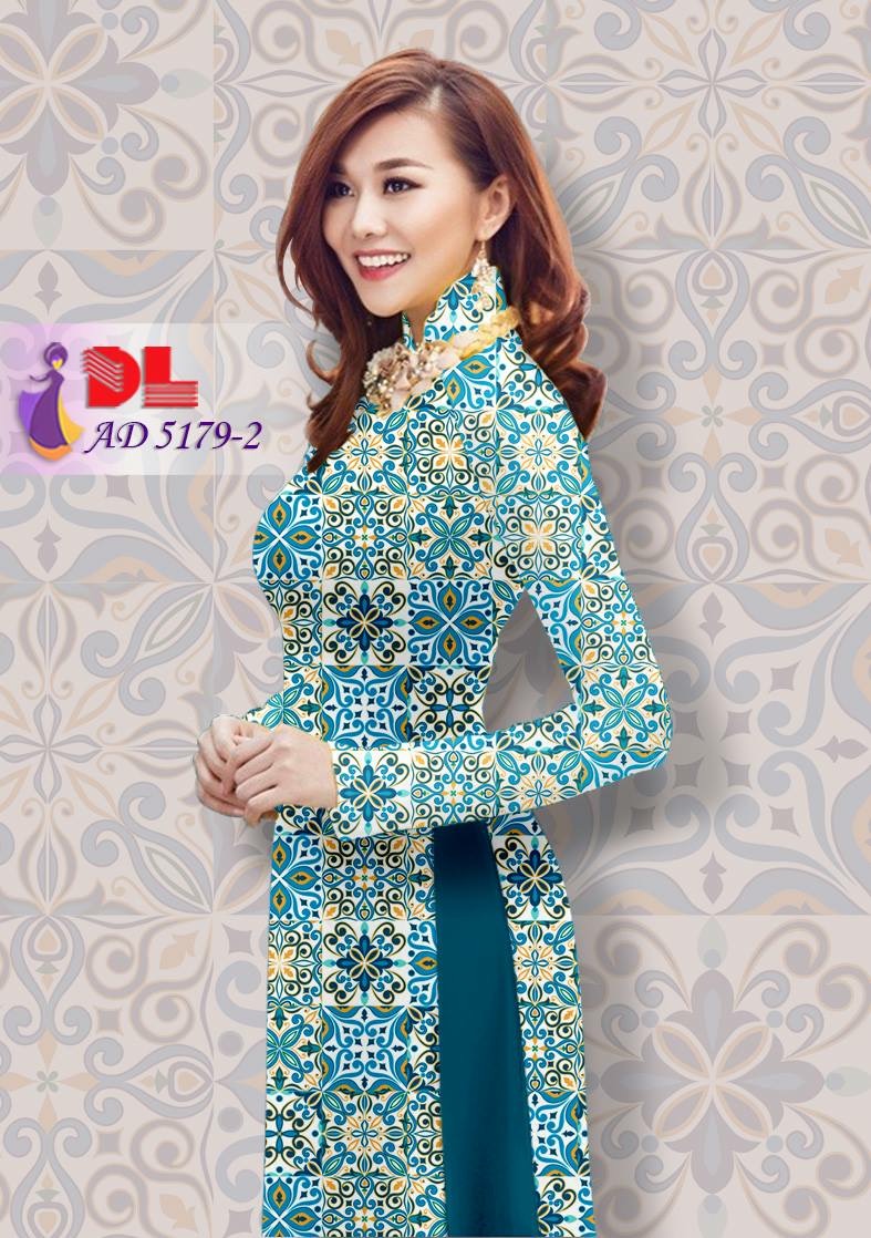 Vải áo dài nền gạch bông DLAD-5179 - Ảnh 7