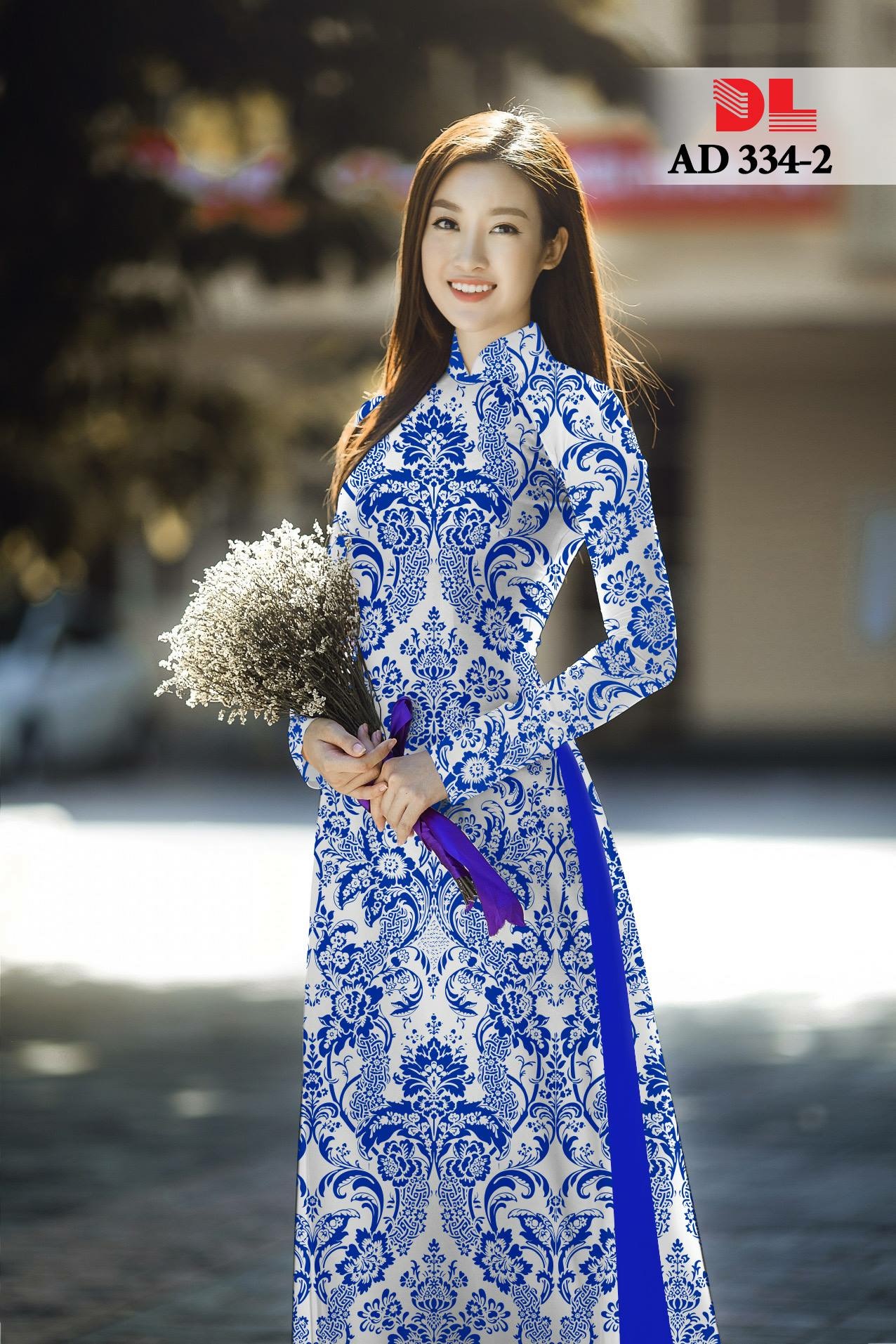 Vải áo dài hoa văn nguyên áo DLAD-334 - Ảnh 26
