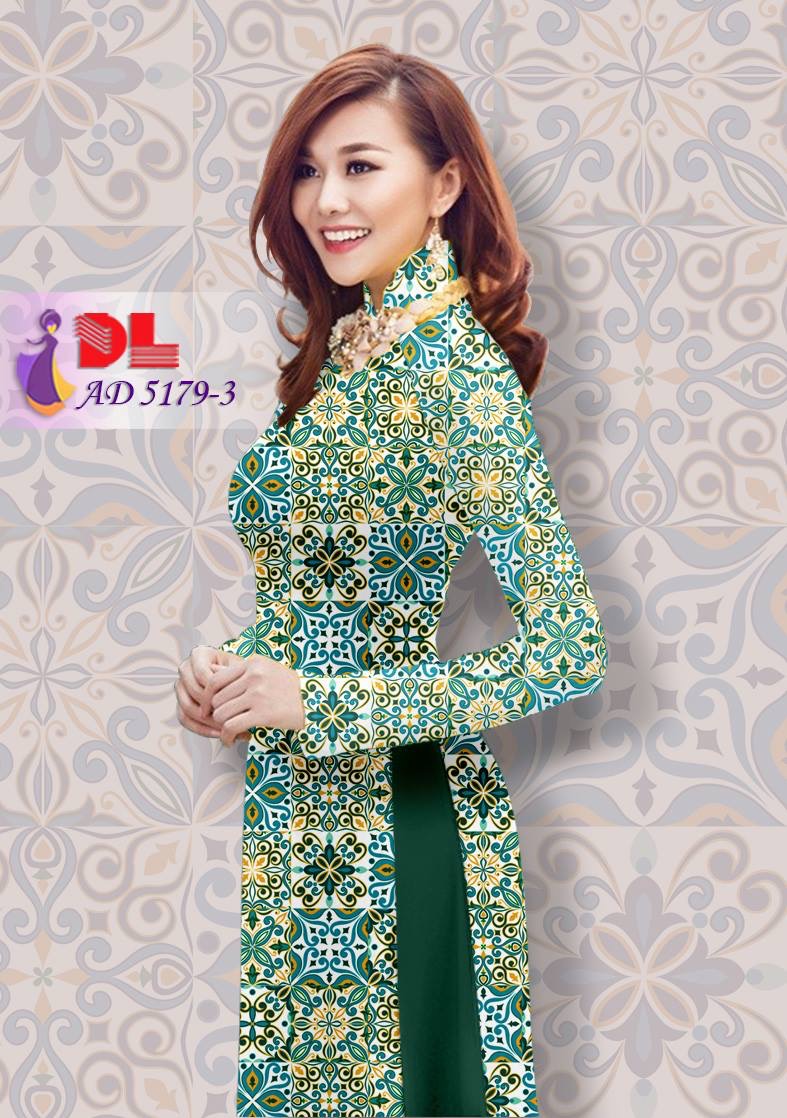 Vải áo dài nền gạch bông DLAD-5179 - Ảnh 6