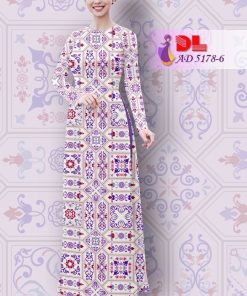 Vải áo dài nền gạch bông DLAD-5178