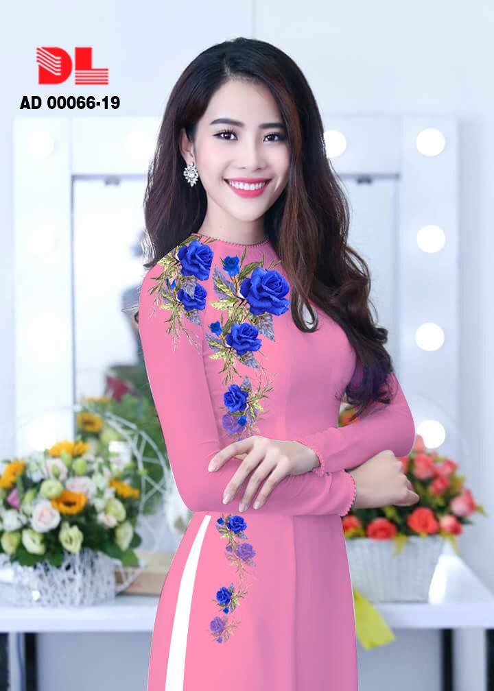 Vải áo dài hoa hồng DLAD-00066 - Ảnh 4