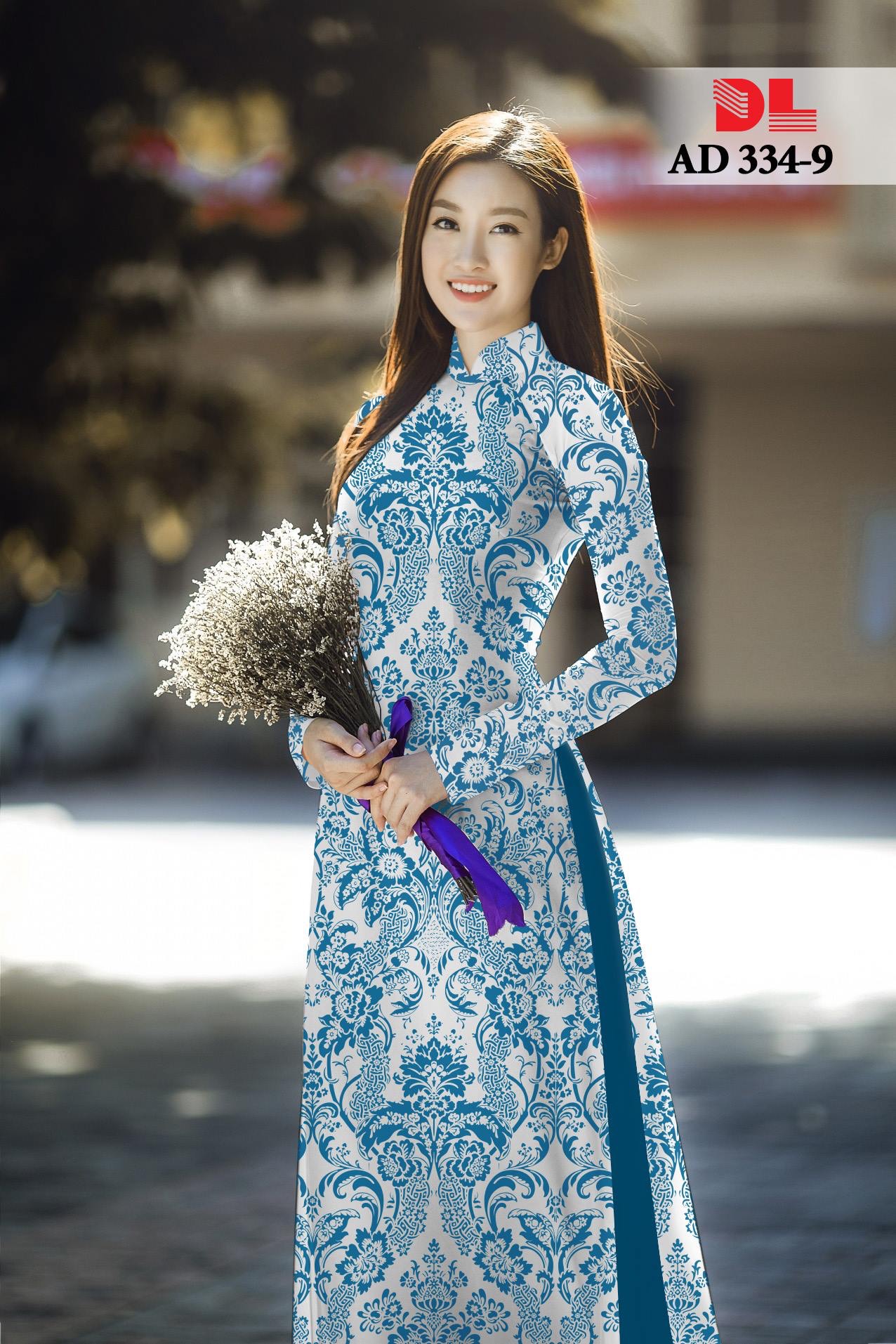 Vải áo dài hoa văn nguyên áo DLAD-334 - Ảnh 20