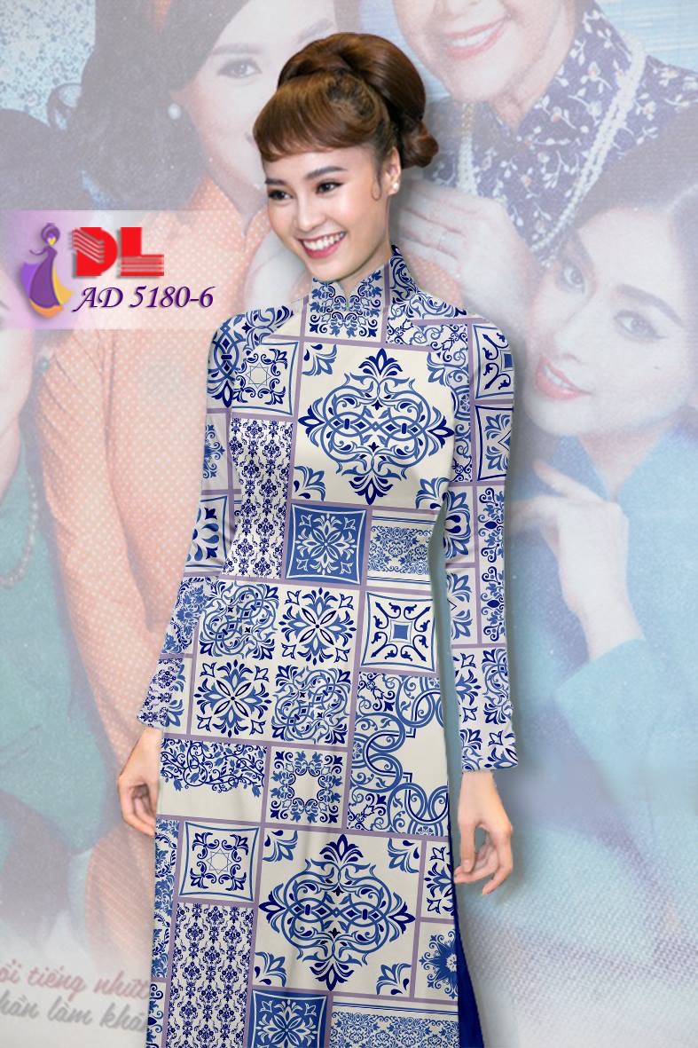 Vải áo dài nền gạch bông DLAD-5180