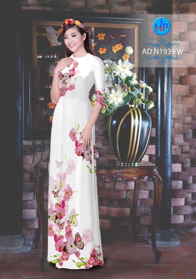 Vải áo dài hoa và bướm AD N1939 - Ảnh 19
