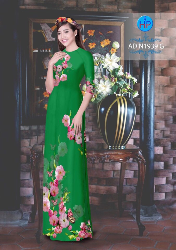 Vải áo dài hoa và bướm AD N1939 - Ảnh 7