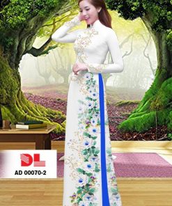 Alternative view of Vải áo dài hoa 3d DLAD-00070