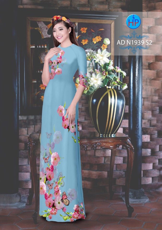 Vải áo dài hoa và bướm AD N1939 - Ảnh 17