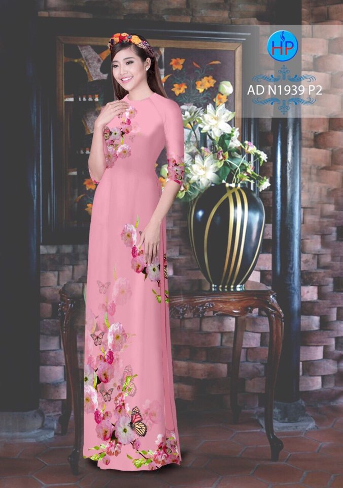 Vải áo dài hoa và bướm AD N1939 - Ảnh 16
