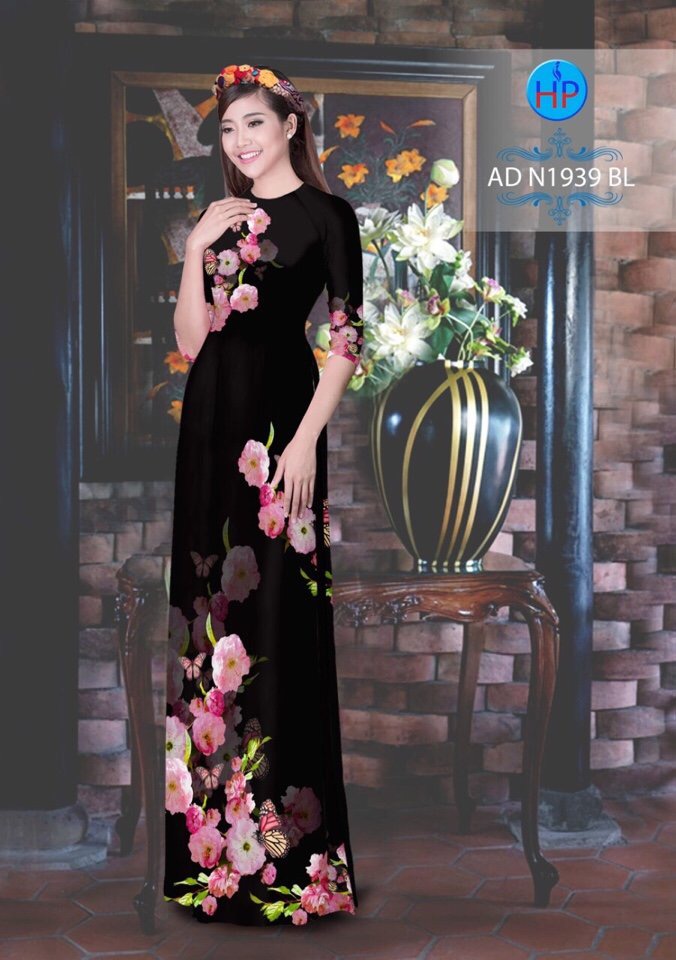 Vải áo dài hoa và bướm AD N1939 - Ảnh 9