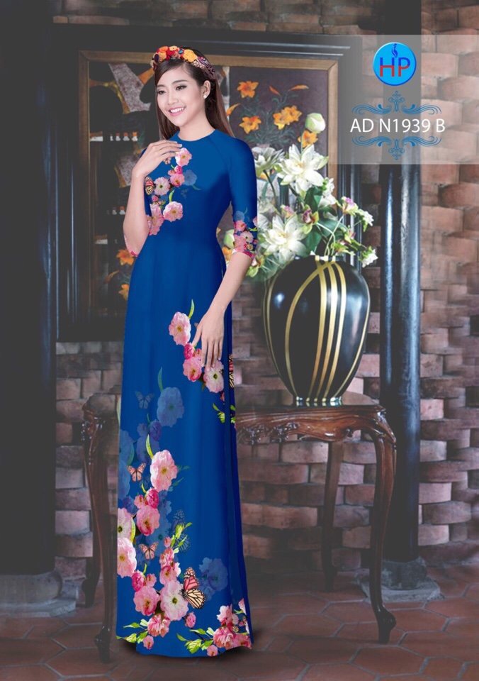 Vải áo dài hoa và bướm AD N1939 - Ảnh 10